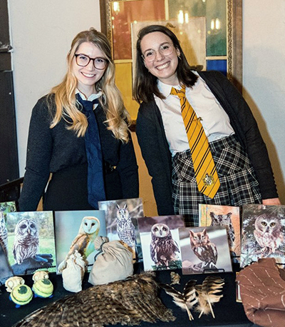 Humane educators dressed as Harry Potter students deliver a lesson on owls.